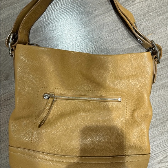Coach Tan Leather Shoulder Bag with Tassel - Picture 2 of 4